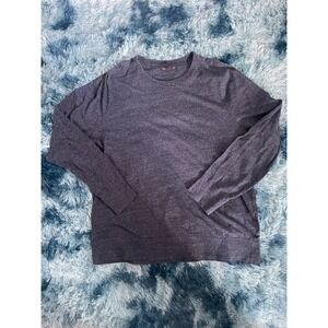 John Varvatos USA Mens Long Sleeve‎ Crewneck T Shirt Top Heathered Blue XL